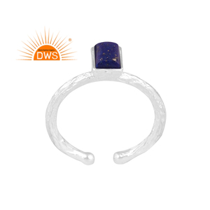 Última tendencia fina plata esterlina Natural lapislázuli piedra preciosa anillo ajustable joyería personalizada para mujer regalo para ella - Product Image 1