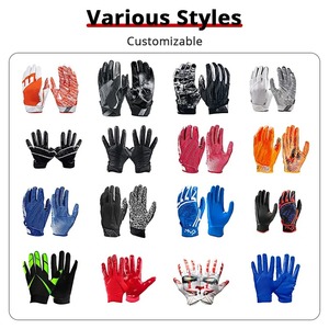 ถุงมือฟุตบอลอเมริกันวัสดุหนัง100% ที่ไม่มีแบรนด์ทีมบริการ OEM ผลิตตามสั่ง - Product Image 5