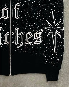 เสื้อฮู้ดผู้ชายผ้าฟลีซผ้าฝ้าย100% GSM 300สไตล์อุตสาหกรรมรวดเร็วพิมพ์ลายสกรีนพลอยเทียมและจัดส่งรวดเร็วราคาถูกสำหรับผู้ชาย - Product Image 4