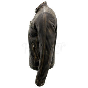 <b>Men's</b> Genuine Sheepskin Leather Jacket Vintage Biker Style Outerwear OEM Custom Design High Quality <b>Men's</b> Jackets - Product Image 6