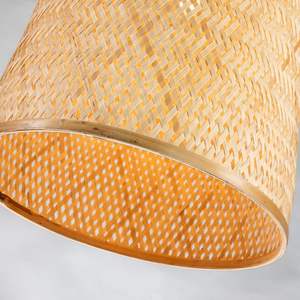 Plafonnier en bambou adapté aux espaces commerciaux et hôteliers, avec une structure tissée durable et une émission de lumière chaude - Product Image 5