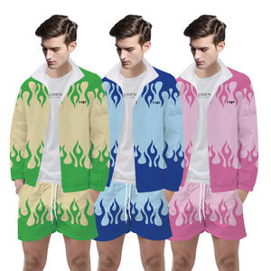 NOUVEAU 2025 Fashion Windbreaker Set 3D Sublimation Print Sweat suit and Shorts Sets Men Two Piece Sets - Product Image 1