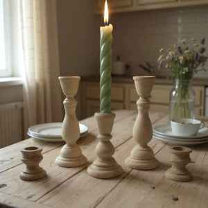 Premium Quality Wooden Candlestick Holder Round <b>Shape</b> <b>Candle</b> Stand for Hotel Restaurant Home Decoration - Product Image 2