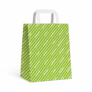 Sac cadeau en papier kraft avec fond plein Mod. EASY 25+15x29h Cm Personnalisé 2 côtés avec soufflets - Product Image 1