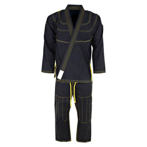 Venta caliente Elite Black BJJ Gi Kimono uniforme para hombres 100% algodón Jiu Jitsu Kimono Premium Durable traje de entrenamiento de artes marciales - Product Image 5