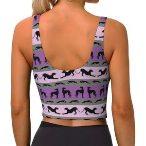 Camisetas sin mangas de entrenamiento personalizadas Greyhound Puppy para mujer, sujetadores deportivos sin costuras de talla grande sólido para Yoga, correr, Whippets, Sighthounds - Product Image 3