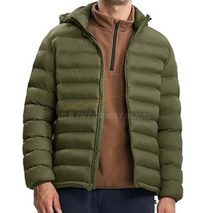 Chaqueta acolchada con Capucha ligera para hombre con capucha desmontable Abrigo de invierno aislado resistente al agua 4 bolsillos Logotipo personalizado OEM - Product Image 5