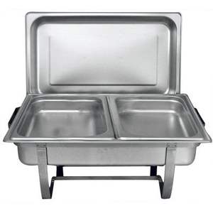 Multi set stainless steel chafing dish with stackable trays and collapsible <b>frame</b> crafted for large group catering - Product Image 3
