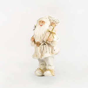 Figura Decorativa de Santa Claus de 60 cm, Dorada, Tradicional, Sintética, para Decoración Festiva de Interiores, Sala de Estar, Juguete - Product Image 1