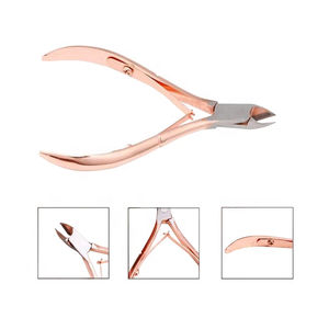 QNQ profesional chapado en oro doble mango de resorte cortaúñas DE LOS PIES pinza de cutículas removedor de piel muerta Acero inoxidable manicura bebé - Product Image 5