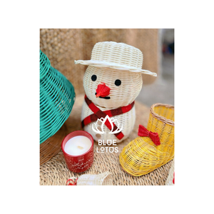 Colgante de pared de Navidad de ratán hecho a mano, decoración de vacaciones rústica Natural para un estilo acogedor festivo ecológico para el hogar - Product Image 1
