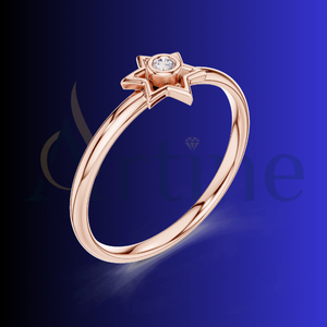 Bague Love Band romantique 14K avec logo personnalisé - Product Image 1