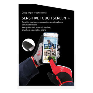 Gants de cyclisme quotidiens en plein air hiver doigts complets VTT gants en Polyester extensible respirant tissu synthétique - Product Image 4