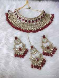 Conjunto de Gargantilla Mehndi con Maangtikka, Ideal para Bodas, Conjunto de Collar Tradicional Indio, Cualquier Color se Puede Personalizar - Product Image 2