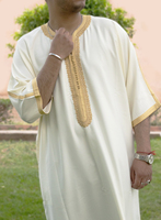 Gandoura marocaine faite à la main pour hommes, robes kaftan luxueuses faites à la main, 10 OEM, lavables, traditionnelles, personnalisation acceptée, OEM disponible