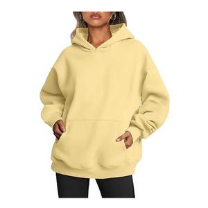 Casual Soft <b>Velour</b> Oversized <b>Hoodie</b> Women Long Sleeve Pullover Sweatshirt Relaxed Fit Cozy Streetwear Front - Product Image 4