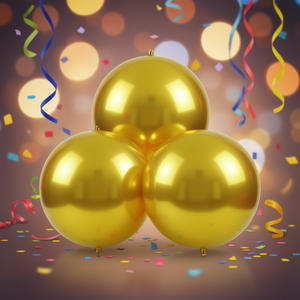 Palloncini d'Amore per Feste 4D Oro 24cm 10in Confezione da 12 Pezzi - Product Image 3