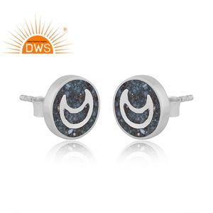 Pendiente de tuerca de piedras preciosas turquesas de Arizona Natural de plata de ley fina de la mejor calidad, joyería personalizada para mujer, regalo para ella - Product Image 2
