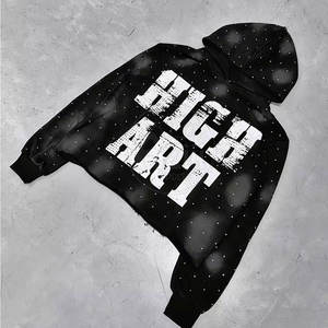 Bajo MOQ invierno con capucha Casual sólido hombres Rhinestone chándal tela suave nuevo diseño - Product Image 4