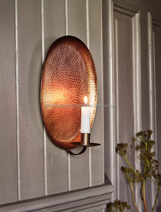 Brass Antique and <b>Copper</b> Antique Hammered Wall Sconce <b>Candle</b> <b>Holder</b> for Home Dinner - Product Image 2