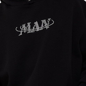 Ensemble de sweat à capuche zippé vintage délavé au soleil avec broderies en strass et logo personnalisé du fabricant - Product Image 2