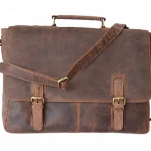 Gekke Paard Leren Heren Aktetas Handtas Messenger Cowboy Tas Laptop Tas Zacht Lederen Kantoor Messenger Bag