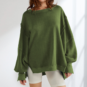 เสื้อสเวตเตอร์เปิดไหล่เปิดไหล่สำหรับผู้หญิงเสื้อสเวตเตอร์ผ้าวูลเปิดไหล่โอเวอร์ไซซ์สำหรับฤดูหนาว - Product Image 5