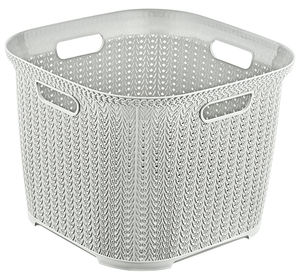 Organisateur de vêtements carré en plastique PP avec poignées, 41L, écologique, durable, empilable, pour armoire, cuisine, salle de bain, buanderie - Product Image 1