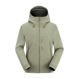 Fournisseur professionnel de vestes softshell unisexes standard pour l'extérieur, à capuche, enduites, anti-rétrécissement, imperméables, coupe-vent, respirantes, devant - Product Image 4