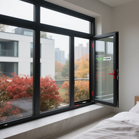 Ventanas de vidrio fijas de aleación de aluminio ahorradoras de energía de diseño moderno con aislamiento térmico panorámico
