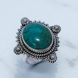 แหวนคลัสเตอร์เดี่ยวสีเงินสเตอร์ลิงสี925แฮนด์เมดทรงวงรีตัดด้วยหินธรรมชาติการตั้งค่าขอบได้รับการรับรองอินเทรนด์สำหรับงานแต่งงาน - Product Image 3