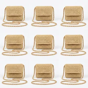 Fashion Beige Woven Raffia Crossbody <b>Shoulder</b> <b>Bag</b> with Tassel Adjustable <b>Strap</b> & Magnetic Closure for Beach Travel & Daily Use - Product Image 6