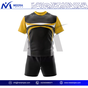 Uniforme de Rugby Personalizado para Hombre, Conjunto de Camiseta y Pantalones Cortos, Costuras de Alta Resistencia, Secado Rápido, 100% Poliéster, Anti-UV, OEM, ODM, para Clubes y Equipos - Product Image 2
