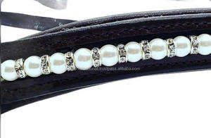 Banda para cejas de caballo en forma de V de cuero genuino para brida, perlas acolchadas suaves, banda decorativa para cejas de caballo de cuero a precio mayorista - Product Image 6