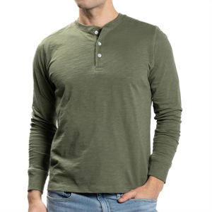 Vente en gros T-shirts pour hommes 100% coton de haute qualité col rond manches longues anti-boulochage Ringer Fit Logo personnalisé Design solide Mode - Product Image 5