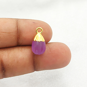 Colgante de ónix negro tallado a mano con abalorio chapado en oro, joyería de latón respetuosa con el medio ambiente para proyectos de bricolaje - Product Image 5