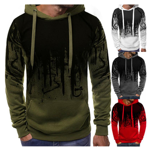 Sudaderas con capucha de diseño degradado de lana mezclada de algodón para hombre informal Sudaderas con capucha de ajuste regular para logotipo personalizado - Product Image 1
