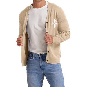Top nouveau gros laine/acrylique matériel de haute qualité Logo personnalisé nouveau Design hommes Cardigan pull d'hiver par ATLANTIC - Product Image 4