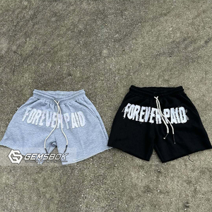 ชุดกางเกงขาสั้นมีฮู้ดแบบซิป100% ผ้าฝ้ายปักลายสไตล์ฮิปฮอปดีไซน์ใหม่สำหรับฤดูหนาว - Product Image 3