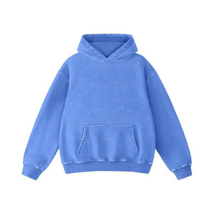 Sudadera con Capucha Personalizada 100% Algodón, Lavada con Ácido, Corte Regular, Ecológica, de Felpa Gruesa, Estilo Vintage, para Hombre, Ropa Urbana de Otoño - Product Image 4