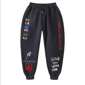 กางเกงวิ่งพิมพ์ลายตัวอักษร Astroworld สำหรับผู้ชายและผู้หญิงฤดูใบไม้ร่วงฤดูหนาวกางเกงขายาวแนวสตรีทฮิปฮอปสำหรับผู้ชาย - Product Image 2