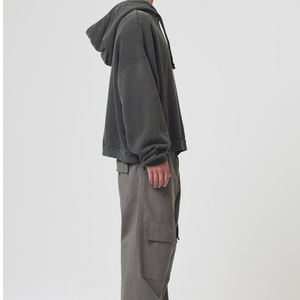 Sudadera con capucha de algodón lavado Unisex de peso pesado Sudadera gruesa de algodón pesado Sudaderas con capucha de lavado ácido - Product Image 3