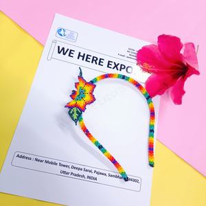 Handmade Beaded Hairband with Colorful Rainbow Pattern and Star Design Perfect for Girls Fashion Accessories and Ethnic Styling - Product Image 5