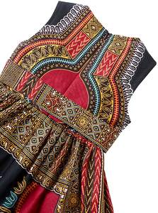 Robe imprimée Dashiki pour filles, robe traditionnelle africaine, en coton, imprimée à la cire, une pièce, caftan, maxi, longue - Product Image 4