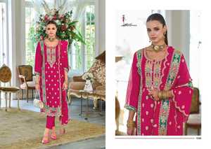 Vente à l'échelle mondiale d'exportateur Tenue de créateur en soie de qualité supérieure Travail de broderie Haute demande Haute soie Salwar Kameez Dupatta Inclus - Product Image 4