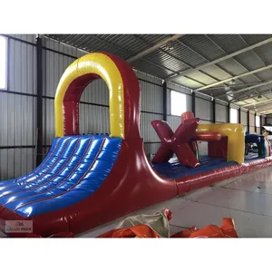 Parcours d'obstacles gonflable commercial 12x3m avec piscine, jeu aquatique extérieur pour enfants, équipement de terrain de jeu flottant - Product Image 5