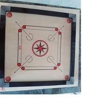 Jeu de Carrom en Bois Éducatif Écologique de Haute Qualité, Table de Jeu avec Coins Carrés, Impression Couleur Intégrale, pour Entraînement et Jeu en Intérieur