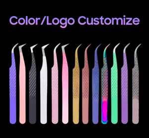 Juego de aplicadores de pestañas de acero inoxidable ANAAIF, pinzas para extensión de pestañas para depilación de cejas, punta de fibra, pestañas de cejas - Product Image 5