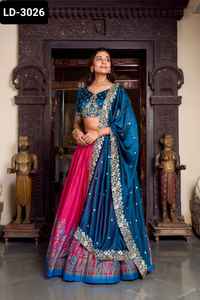 Latest Women Wedding and Festival Wear Function Tussar Silk Material Lehenga Choli with Low Price and Best Quality Clothes - Product Image 3