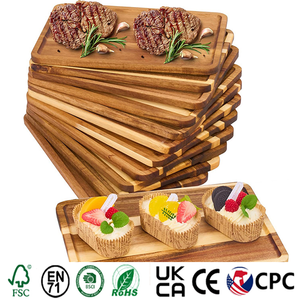 Plateau de service rectangulaire en bois personnalisé, plateau à thé, plateau à fruits, plateau à légumes, plateau à pain, plateau à gâteaux, <span class=keywords><strong>vaisselle</strong></span> pour la maison - Product Image 1
